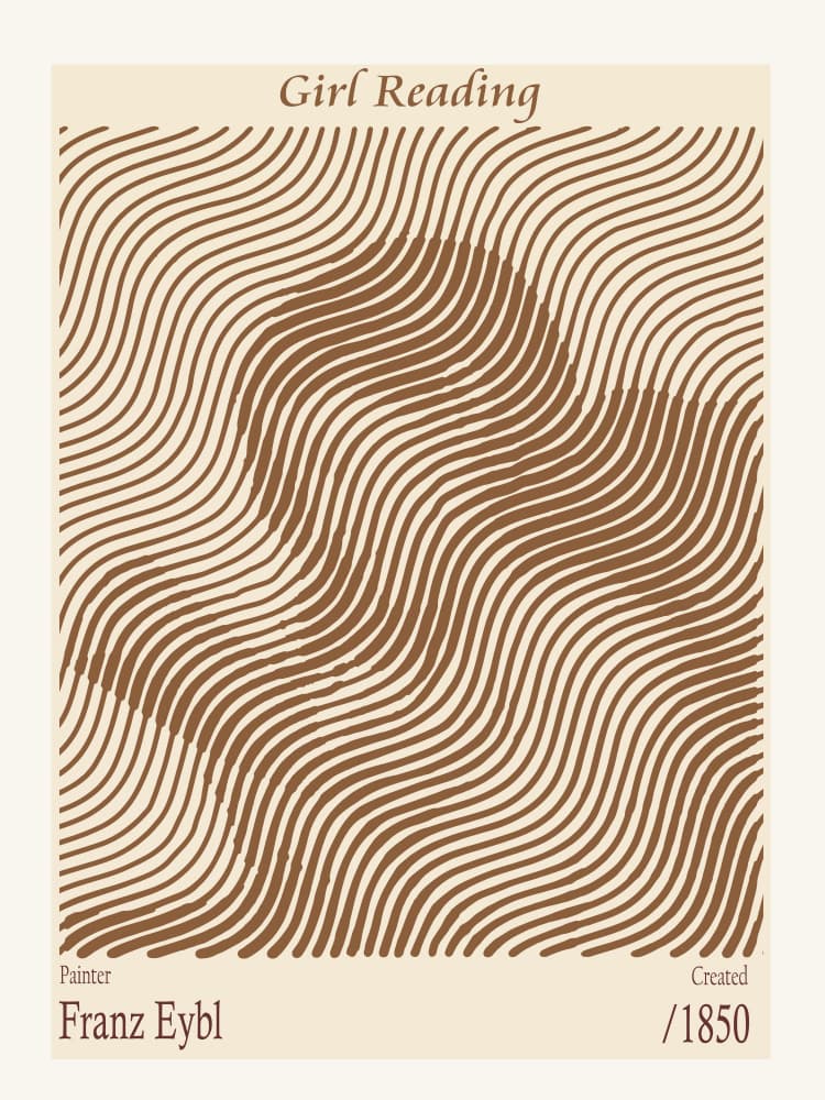 Girl Reading Wavy Lines by Doa Project — canvas wall art
