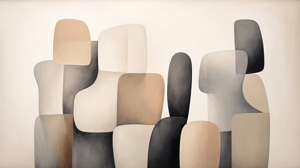 Soft Neutral Shapes by Bilge Paksoylu — canvas wall art