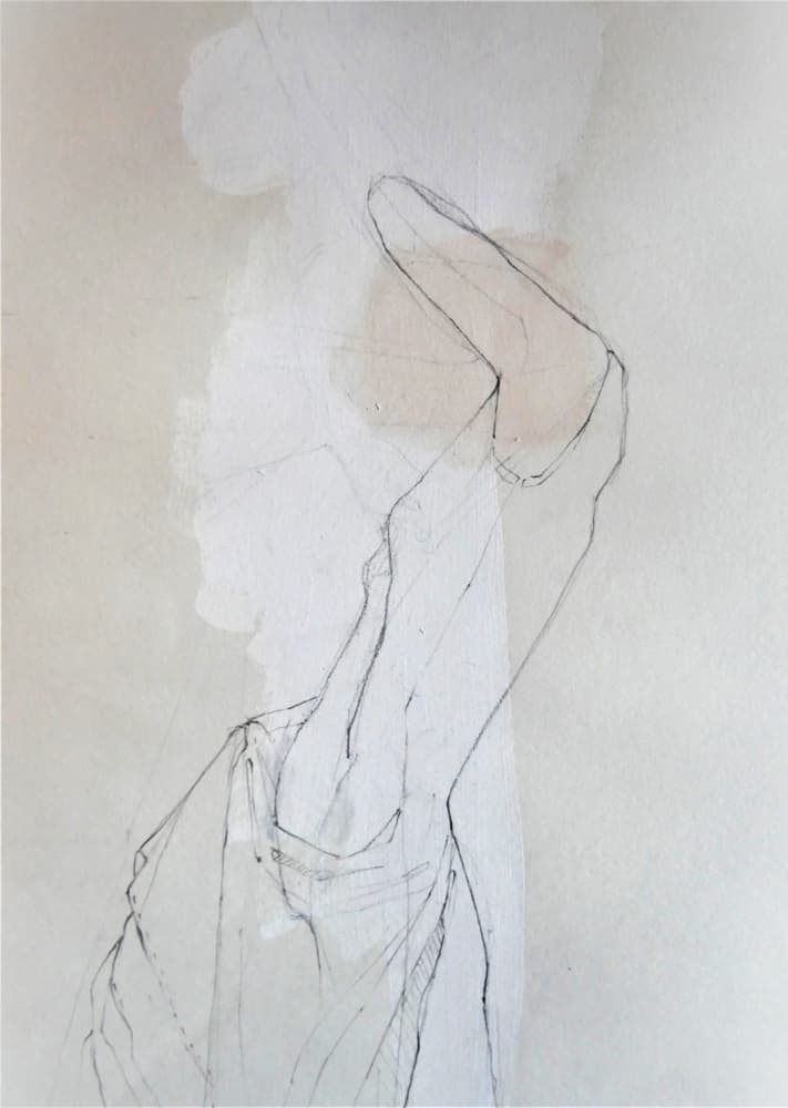 Graceful Figure Sketch by Doris Schmitz — canvas wall art