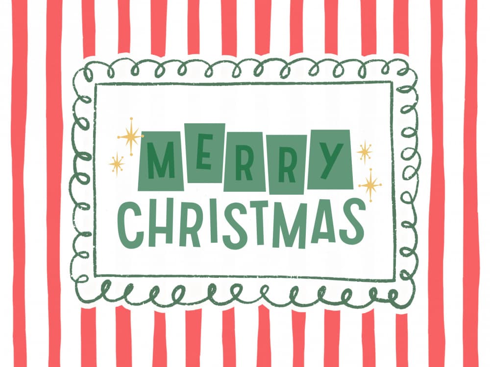 Vintage Merry Christmas by Jolly and Dash — canvas wall art