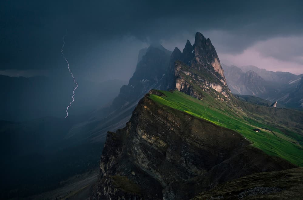 Mountain Lightning Storm by Karol Nienartowicz — canvas wall art