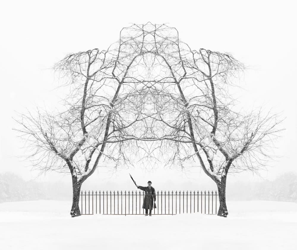 Man in Winter Symmetry by Gary Perlow — canvas wall art