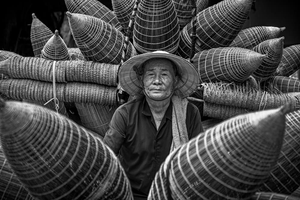 Elderly Vietnamese Artisan by Azim Khan Ronnie — canvas wall art