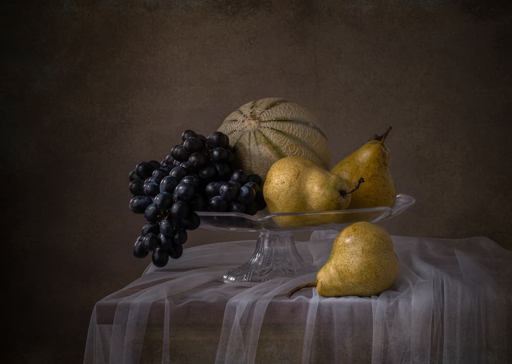 Dark Fruit Still Life by Margareth Perfoncio — canvas wall art