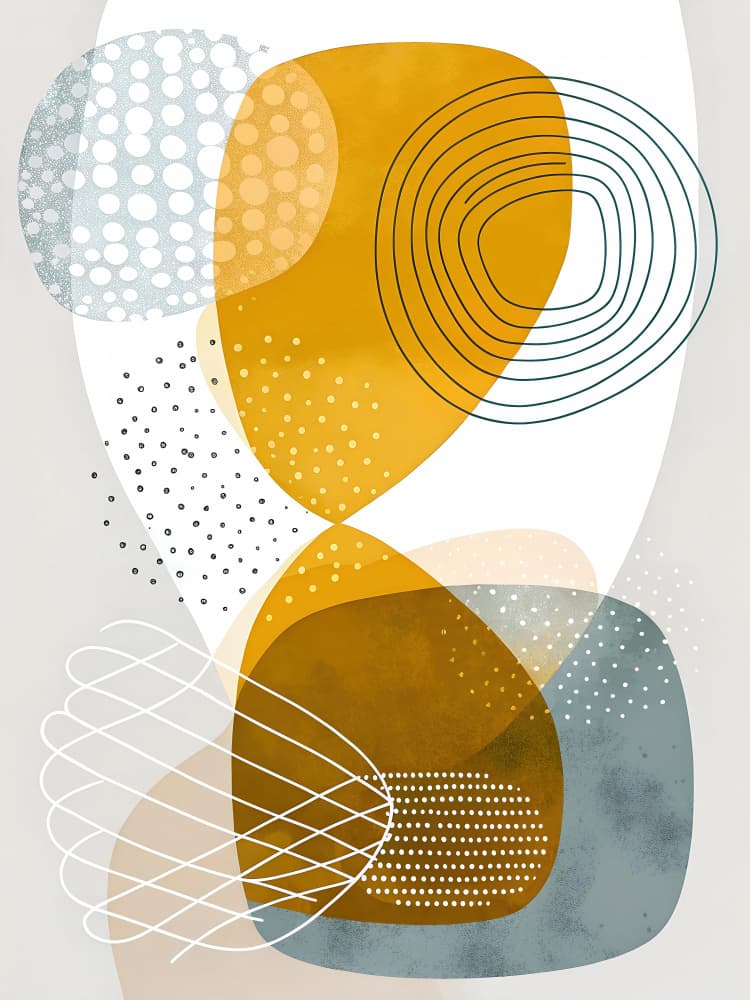 Abstract Earthy Shapes by Miguel Bruzual — canvas wall art