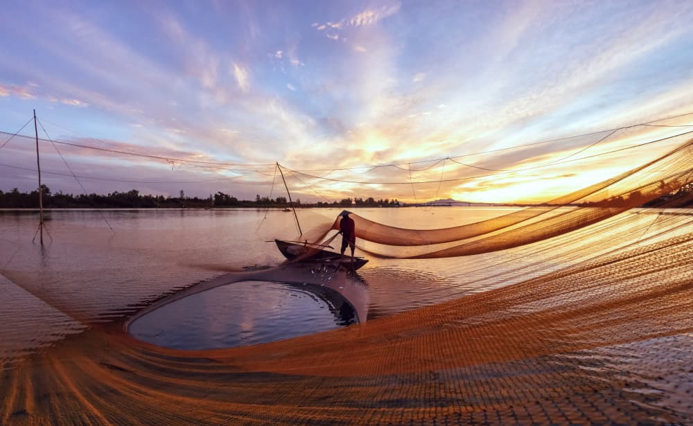 Fisherman's Golden Nets by ADIREK M — canvas wall art