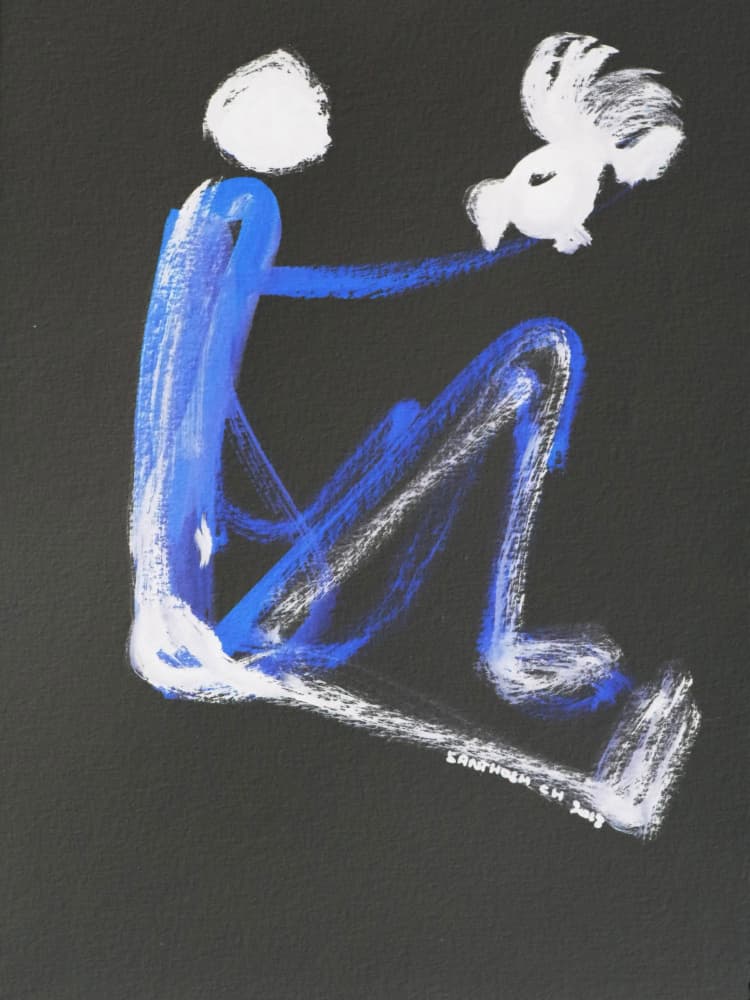 Peaceful Blue Connection by Santhosh ch — canvas wall art