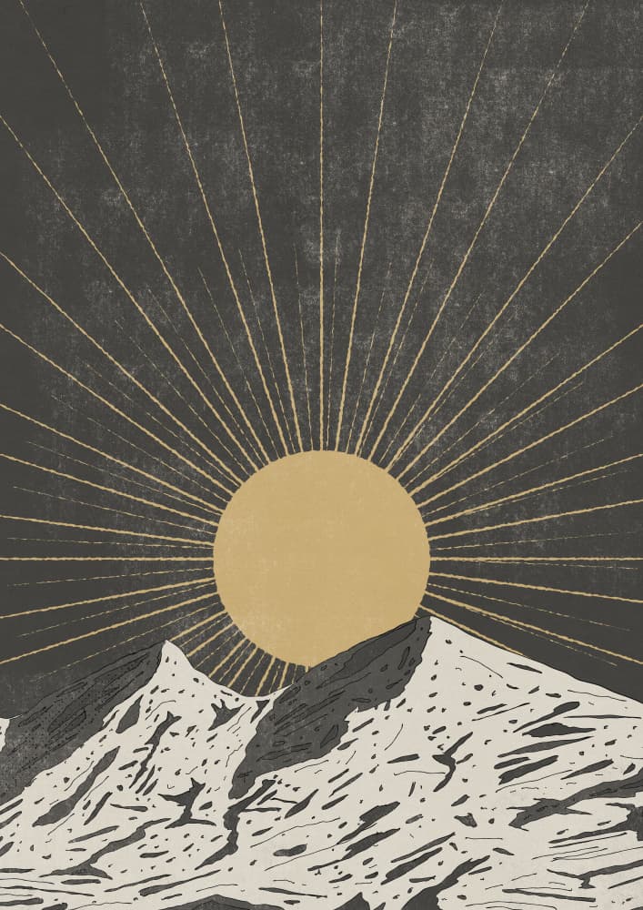 Minimalist Mountain Sunrise by Nicholas — canvas wall art