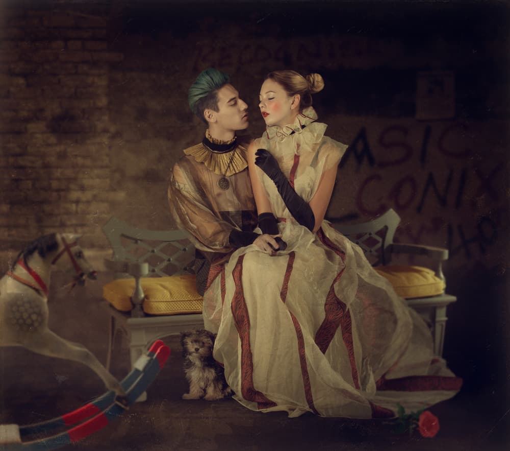 Whimsical Romantic Couple by Svetlana Melik-Nubarova — canvas wall art