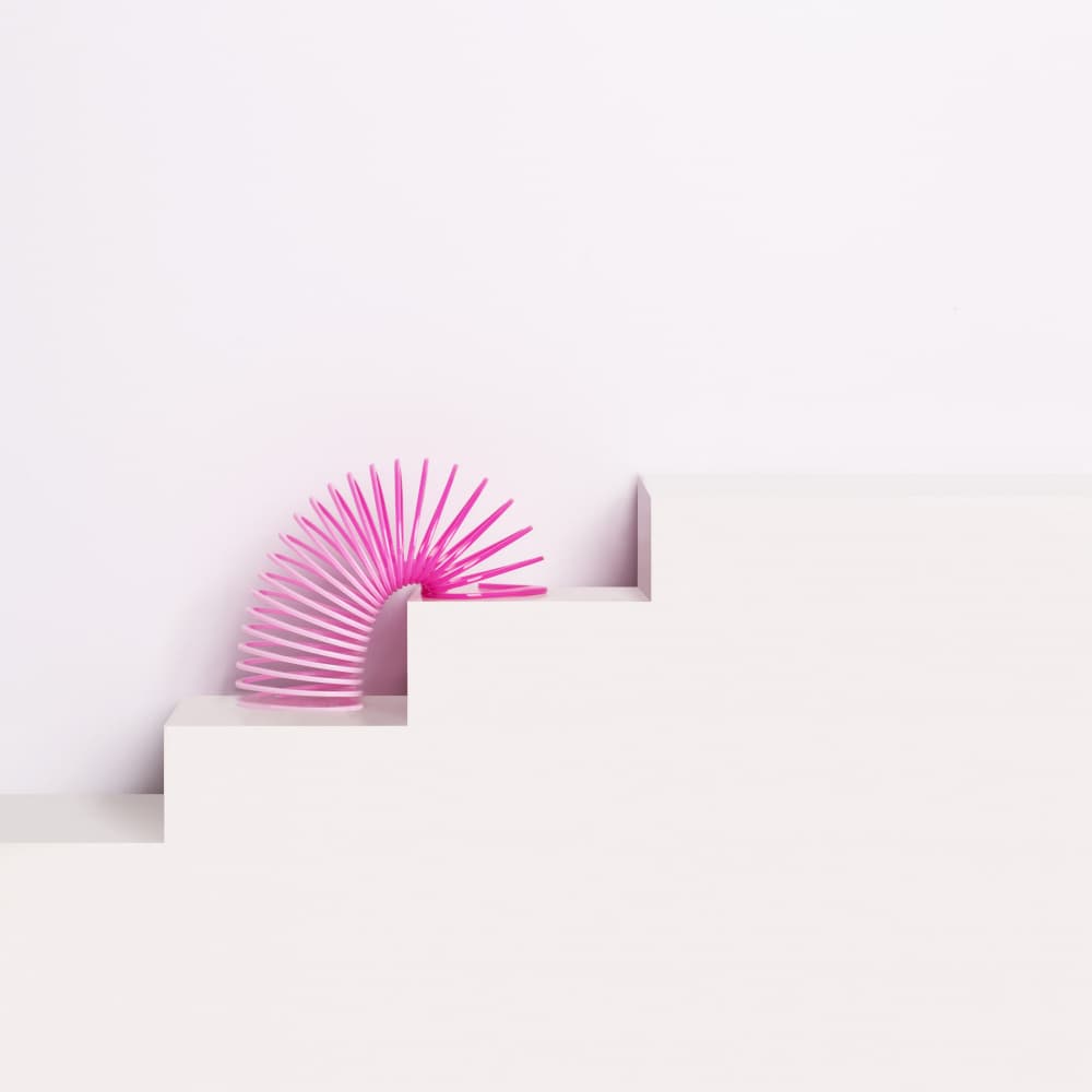 Ascending Pink Slinky by Julia Ramiro — canvas wall art