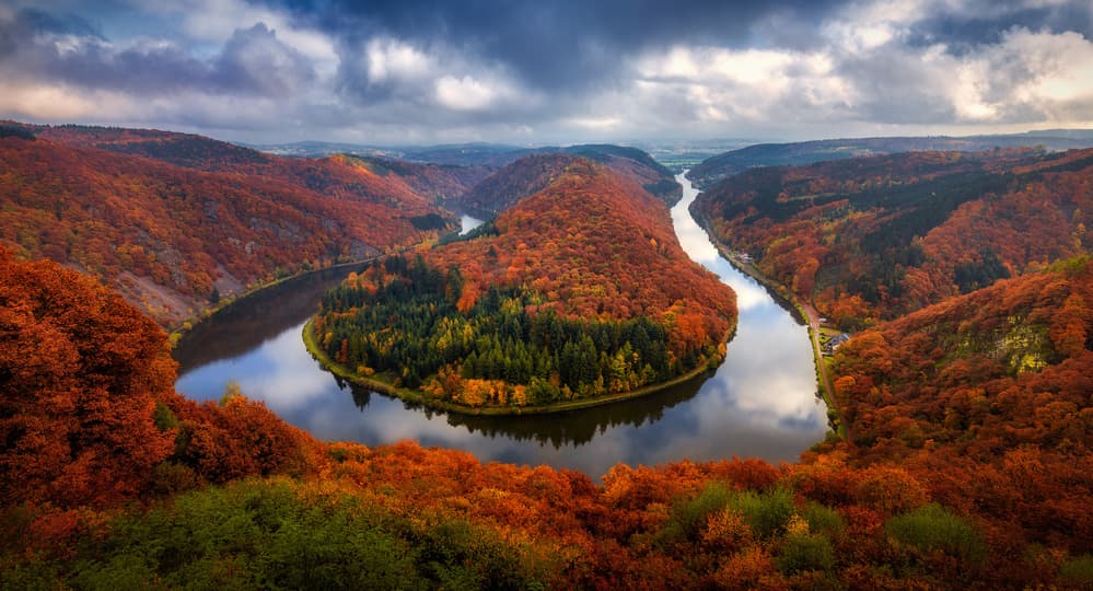 Autumn River Bend by Sus Bogaerts — canvas wall art