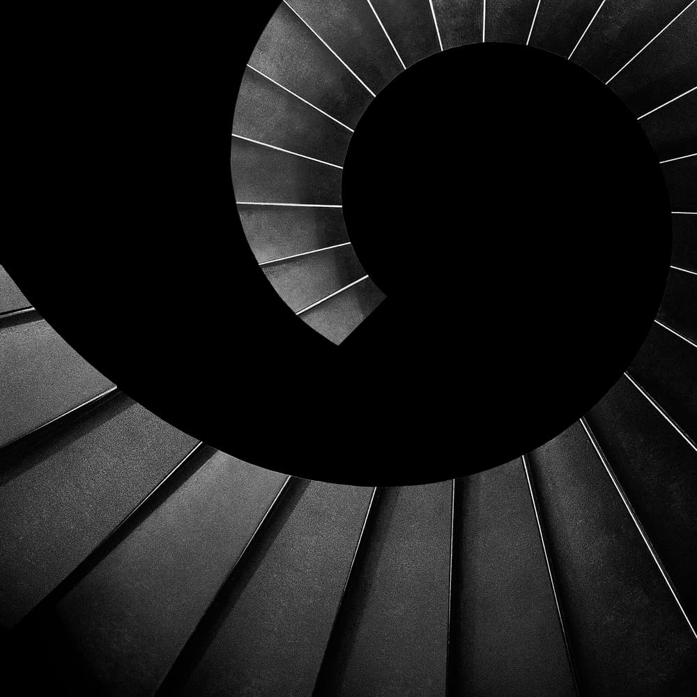 Dark Spiral Steps by Rui Correia — canvas wall art