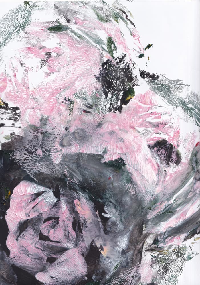 Pink Grey Dynamic Abstract by Maira Ribena — canvas wall art