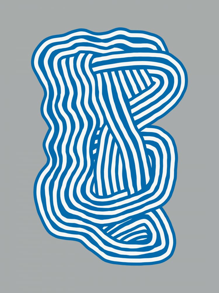 Intertwined Blue Lines by Little Dean — canvas wall art