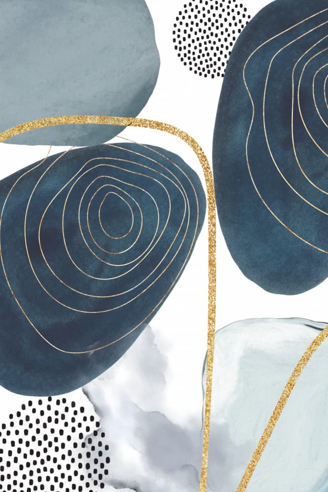 Abstract Blue Elegance by Sally Ann Moss — canvas wall art