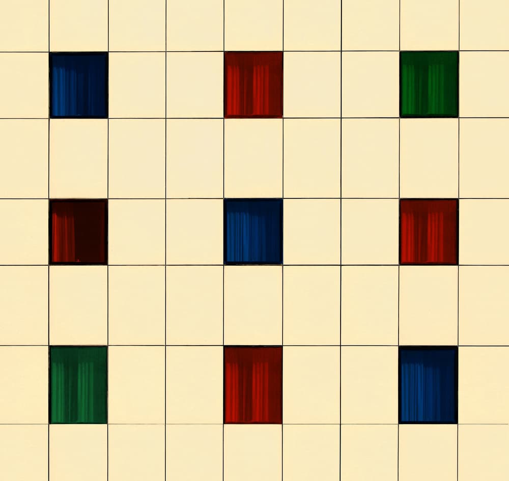 Vibrant Grid Squares by Hans-Wolfgang Hawerkamp — canvas wall art