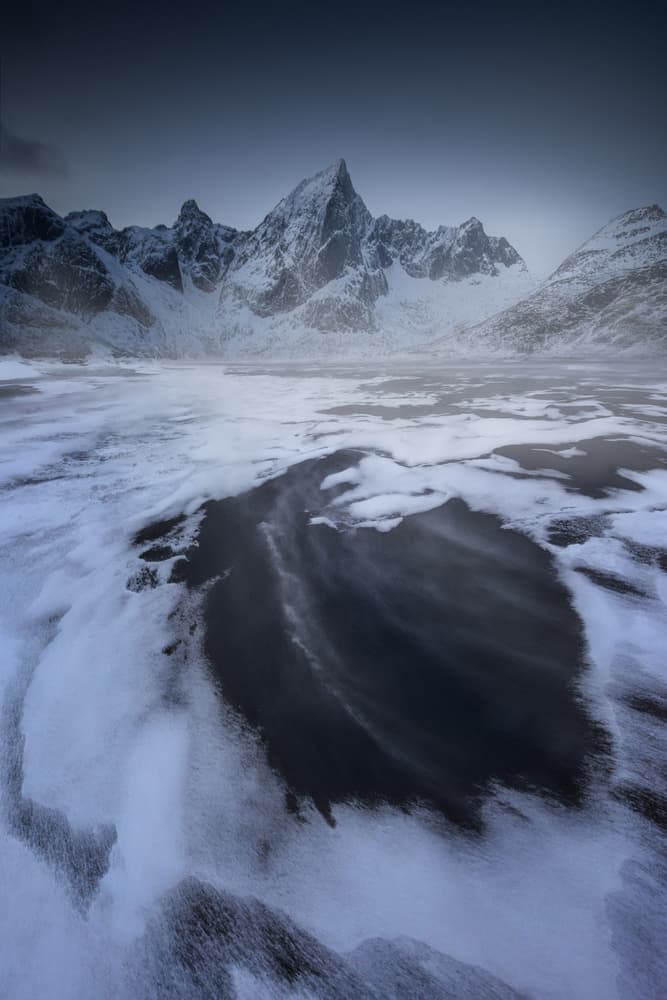 Snowy Peaks Frozen Lake by David Martin Castan — canvas wall art