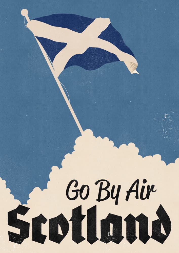 Vintage Scotland Air Travel by Nicholas — canvas wall art
