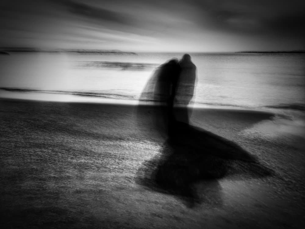 Ethereal Beach Figures by Emilian Avramescu — canvas wall art