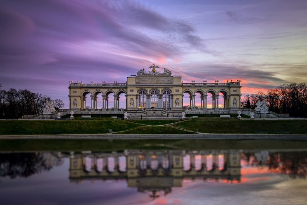 Majestic Gloriette Sunset by James Zhen Yu — canvas wall art