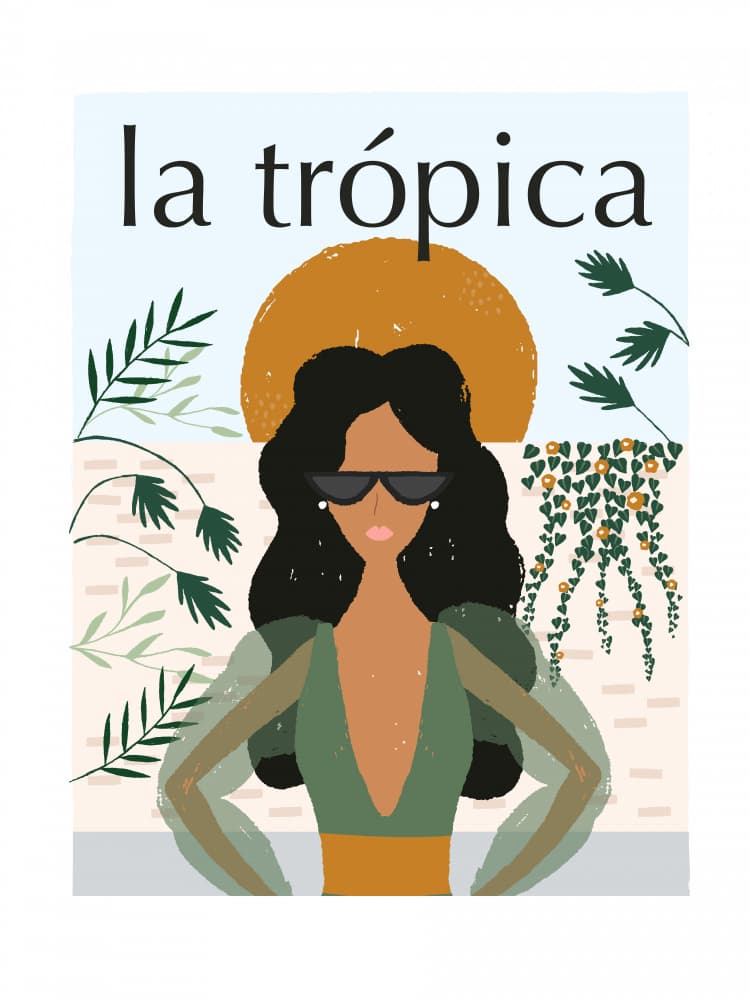 Stylish Tropical Woman by Aislinn Simmonds — canvas wall art