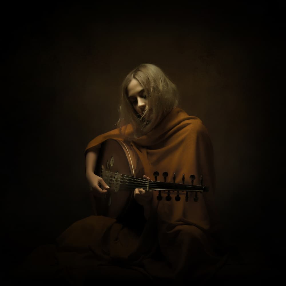 Contemplative Musician by Moein Hasheminasab — canvas wall art