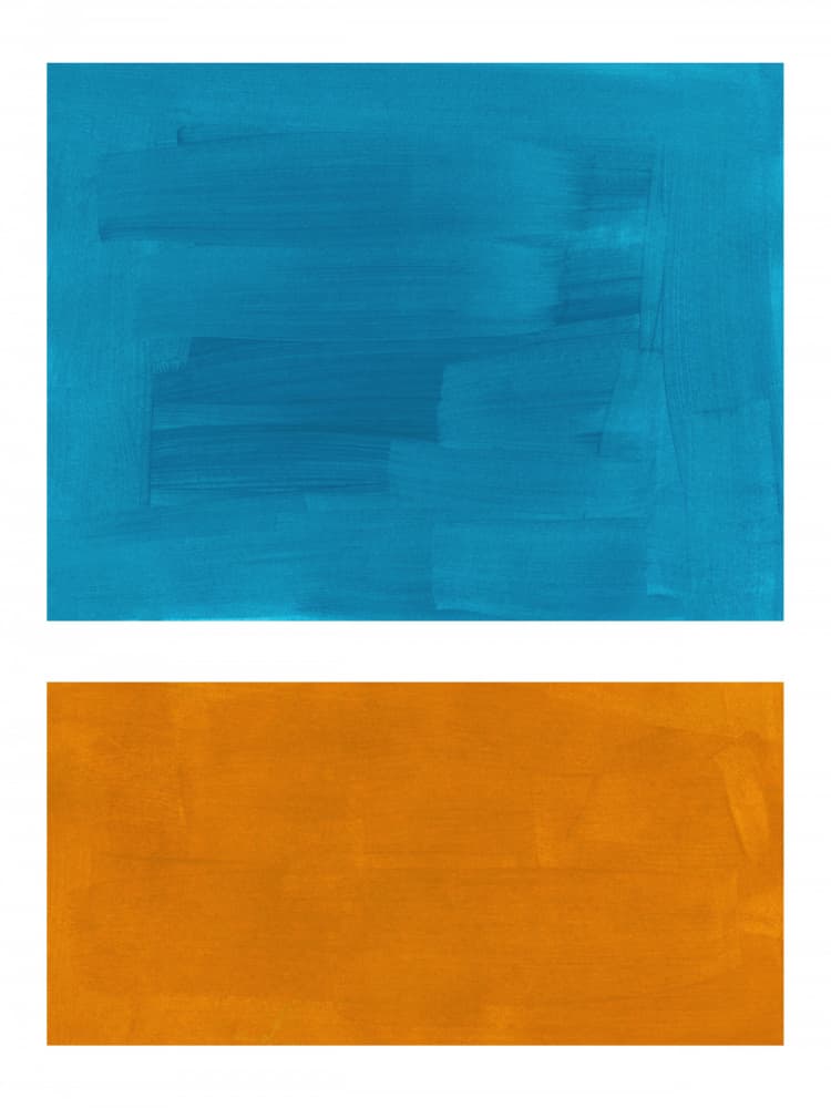 Teal Orange Color Blocks by Ejaaz Haniff — canvas wall art