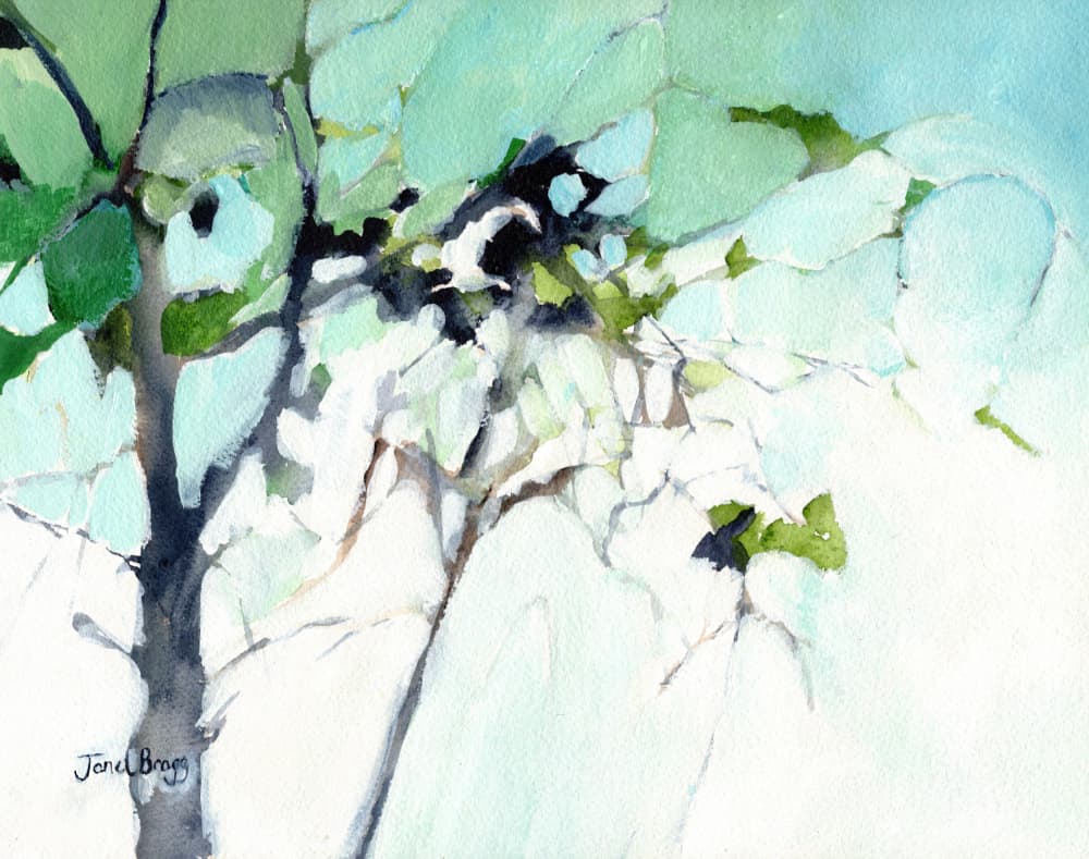 Bright Green Leaves by Janel Bragg — canvas wall art