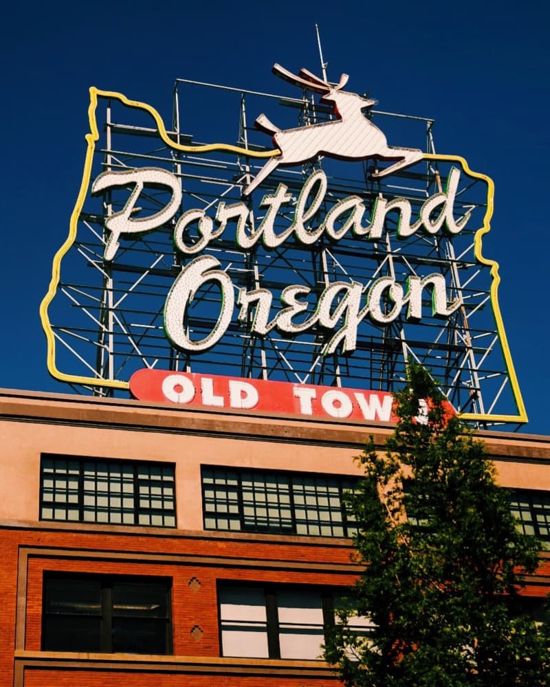 Portland Old Town Sign by Del Mundo Imagery — canvas wall art