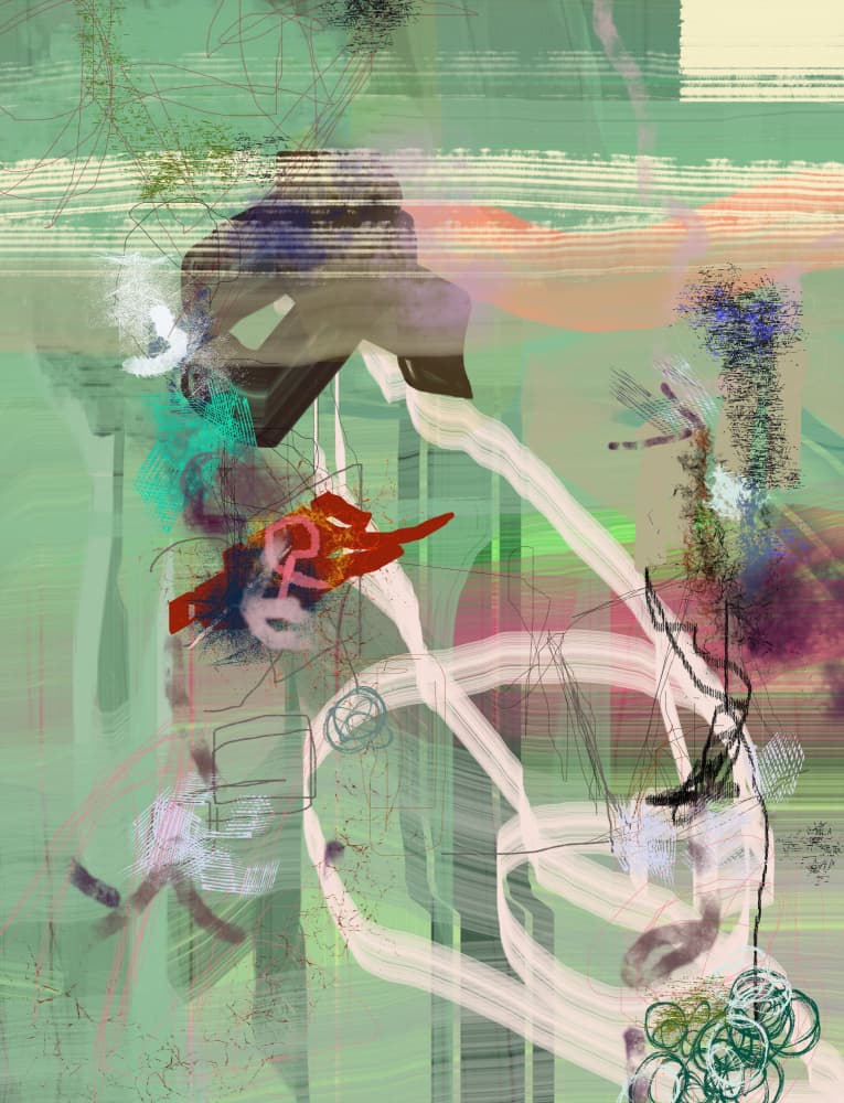 Green Abstract Flow by Pelin Atilla — canvas wall art