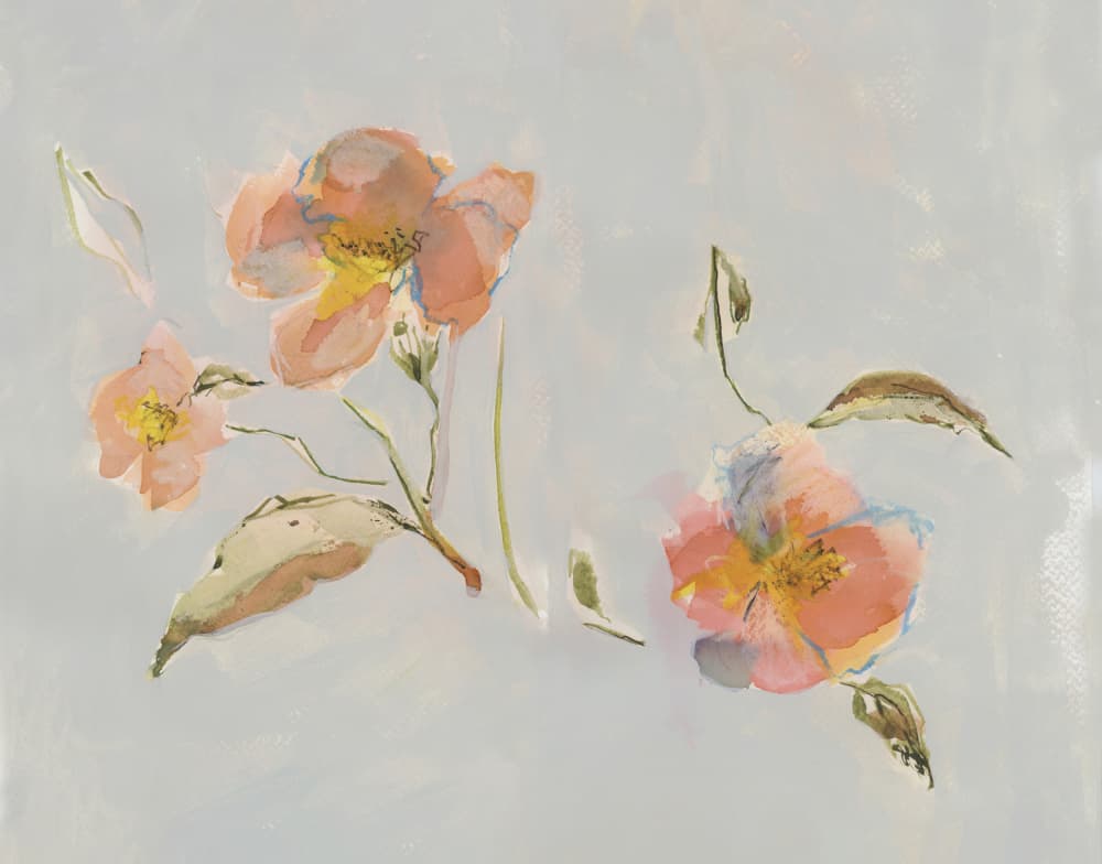 Soft Peach Blossoms by Lucrecia Caporale — canvas wall art