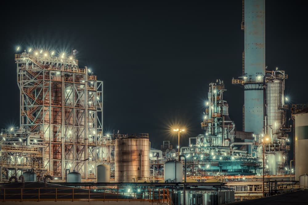 Refinery Nightscape by Rico Cavallo — canvas wall art