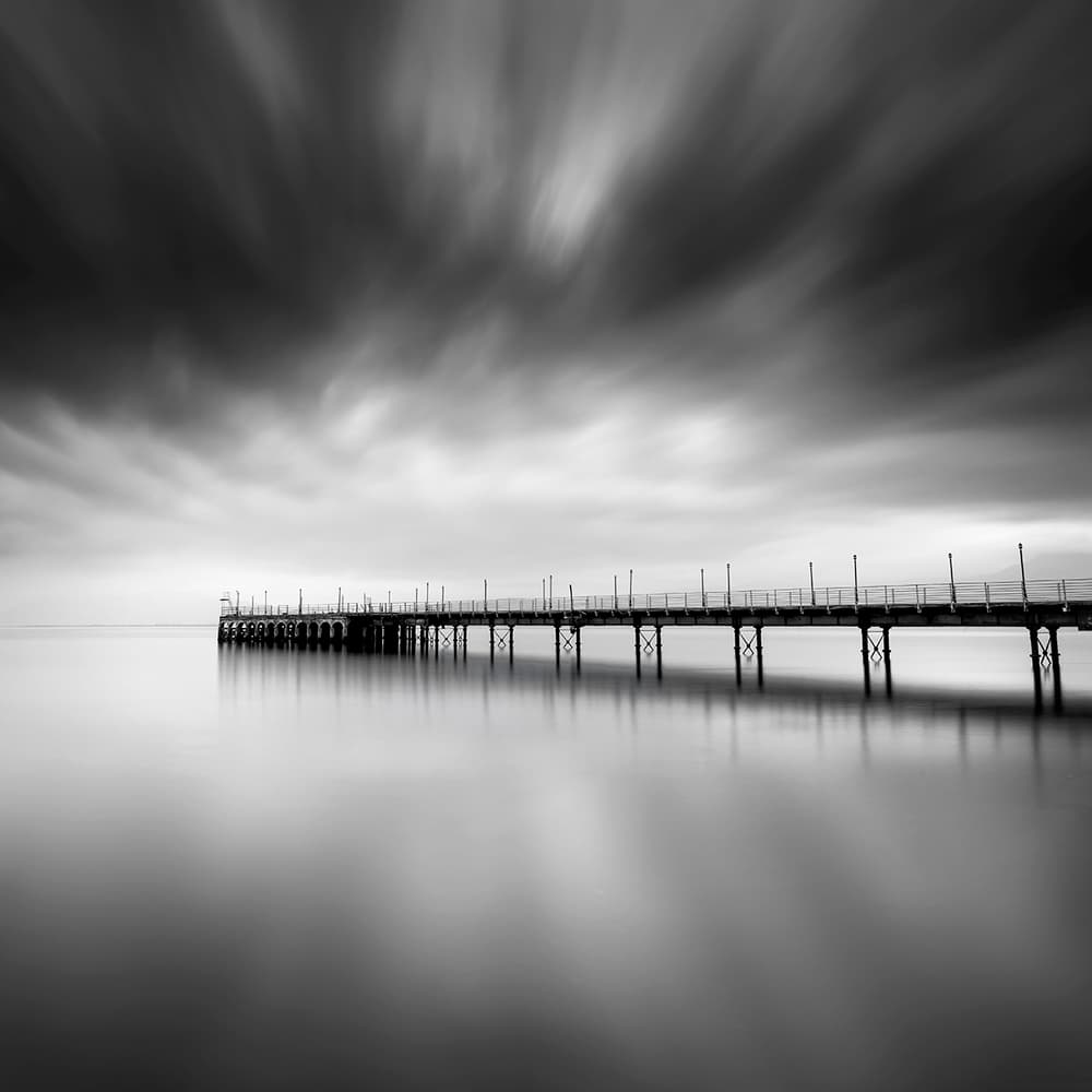 Moody Monochrome Pier by George Digalakis — canvas wall art