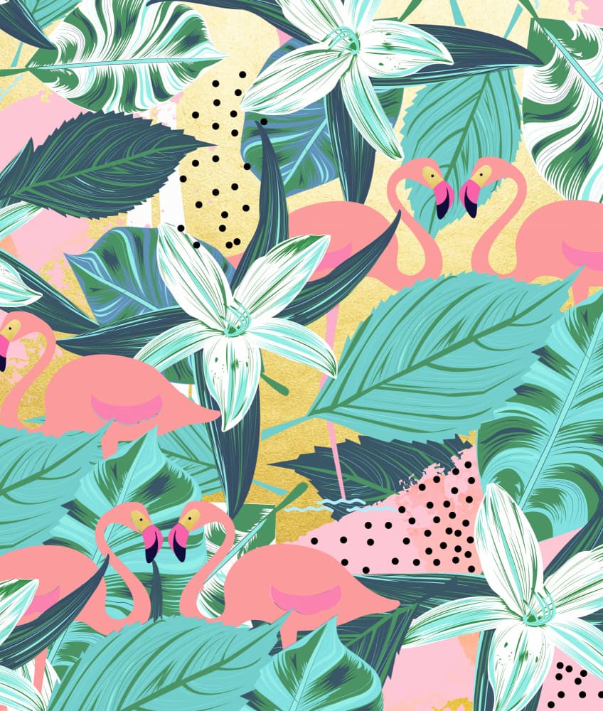 Tropical Flamingo Dream by Uma Gokhale — canvas wall art