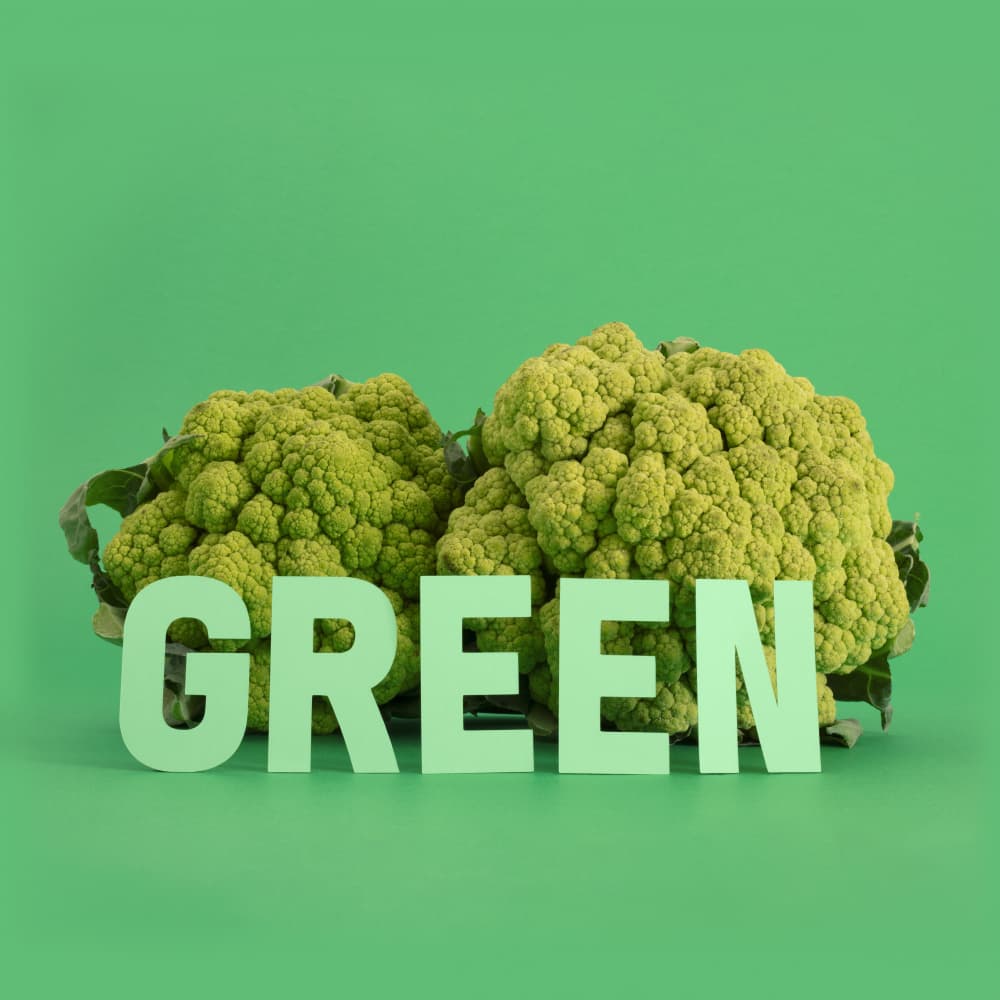 Green Cauliflower Word by Julia Ramiro — canvas wall art