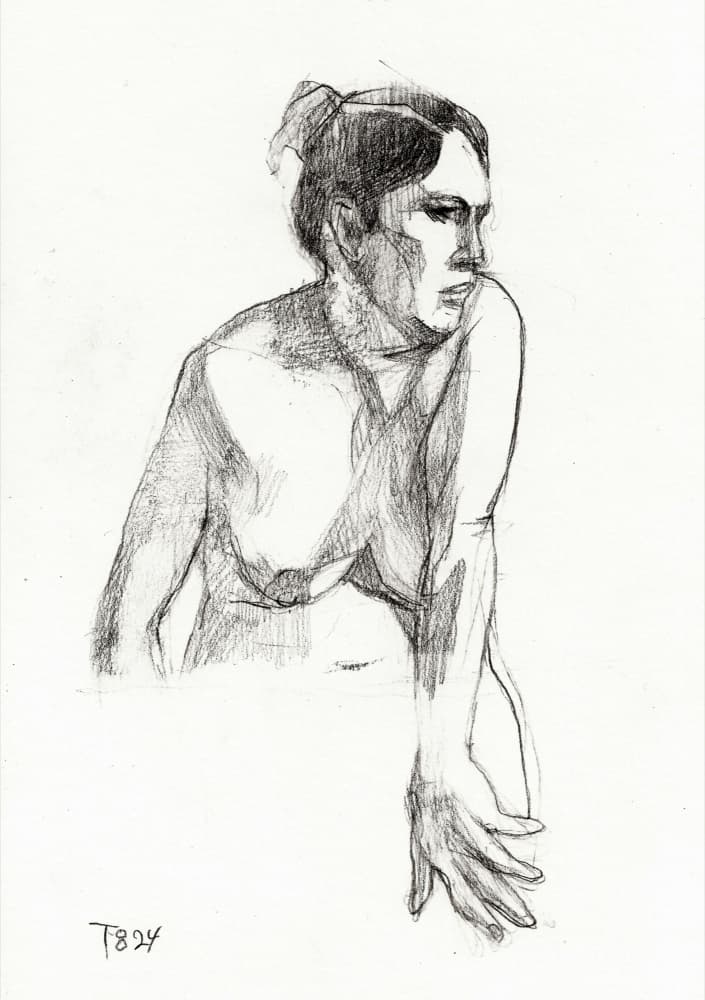 Pensive Female Figure by Tore Bahnson — canvas wall art