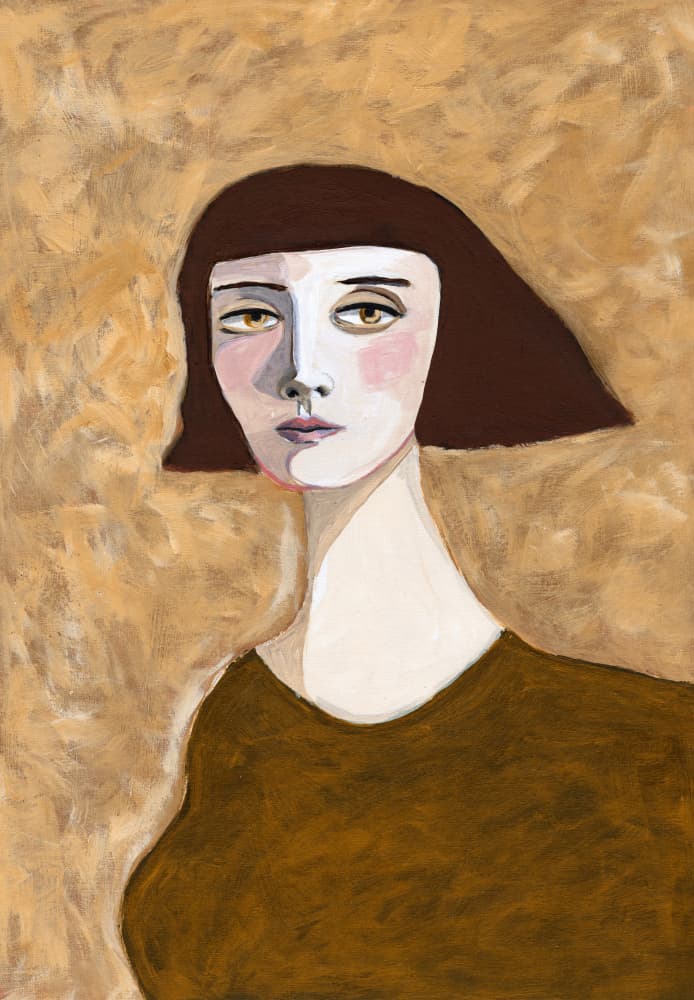 Elegant Pensive Woman by Sharyn Bursic — canvas wall art