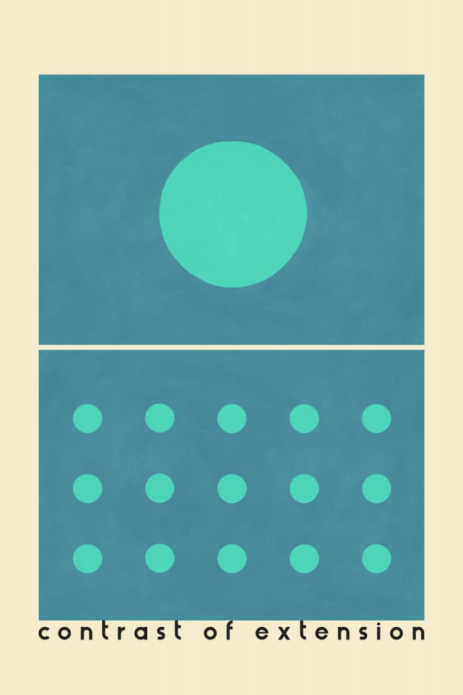 Teal Circle Contrast by Rosana Laiz Blursbyai — canvas wall art
