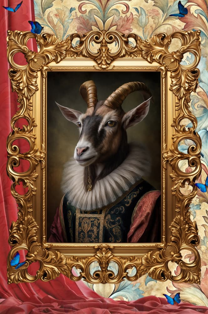 Baroque Goat Gentleman by Sue Skellern — canvas wall art