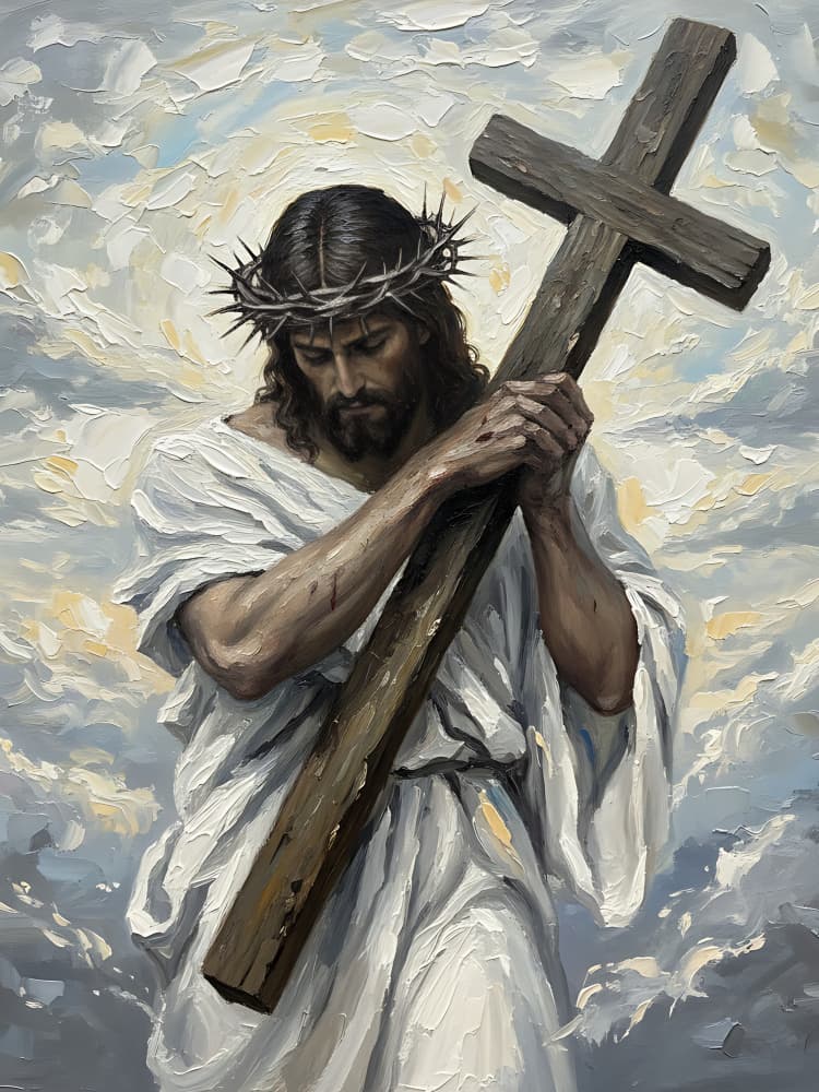 Jesus Carrying the Cross by HUGO — canvas wall art