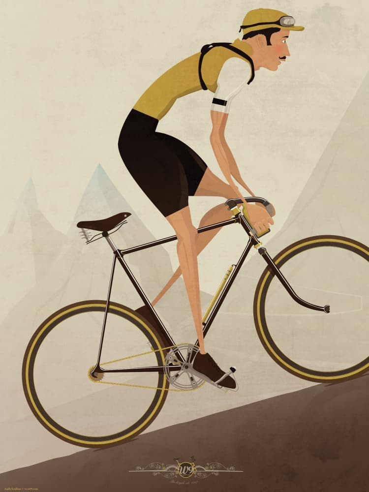 Vintage Cycling Climb by Wyatt 9 — canvas wall art