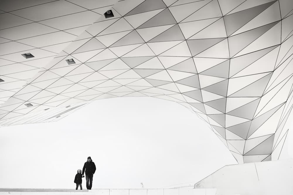 Architectural Geometry Stroll by Ariel Ariel — canvas wall art