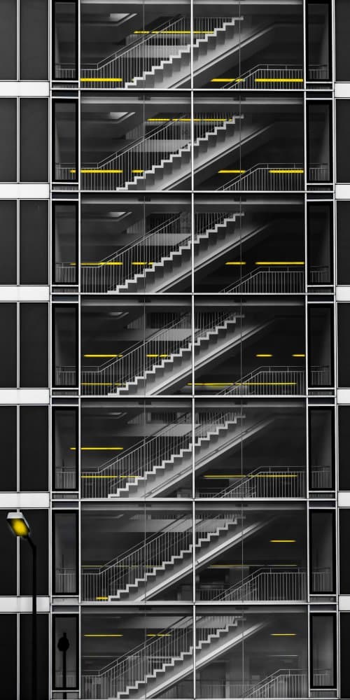 Modern Staircase Geometry by Andy Dauer — canvas wall art