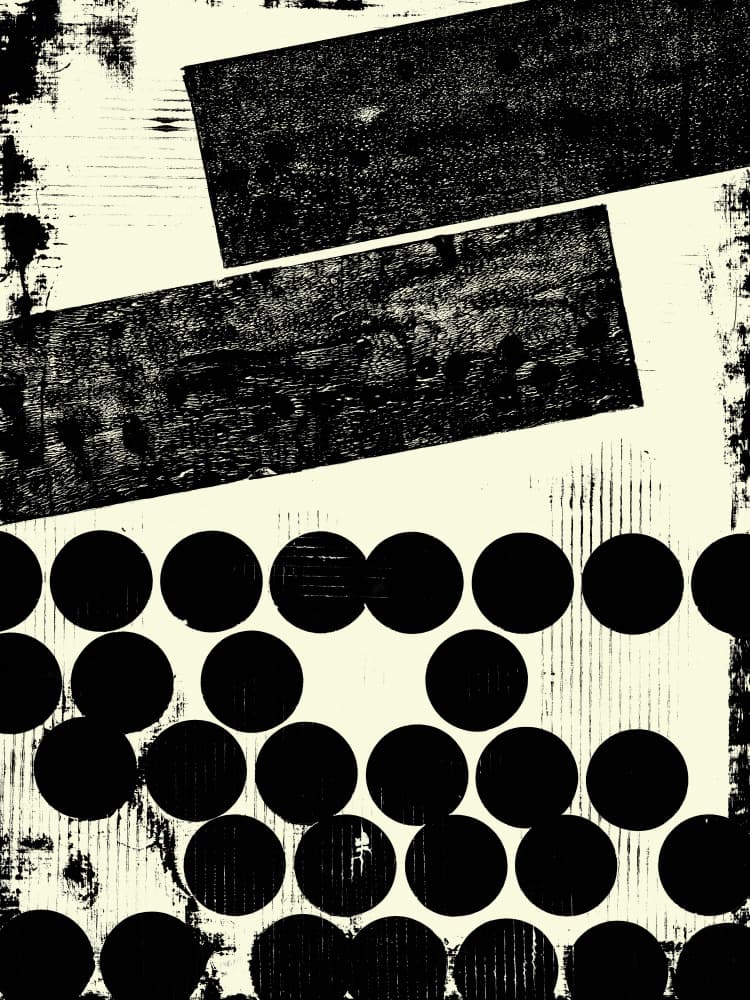 Monochrome Distressed Geometry by Petr Strnad — canvas wall art