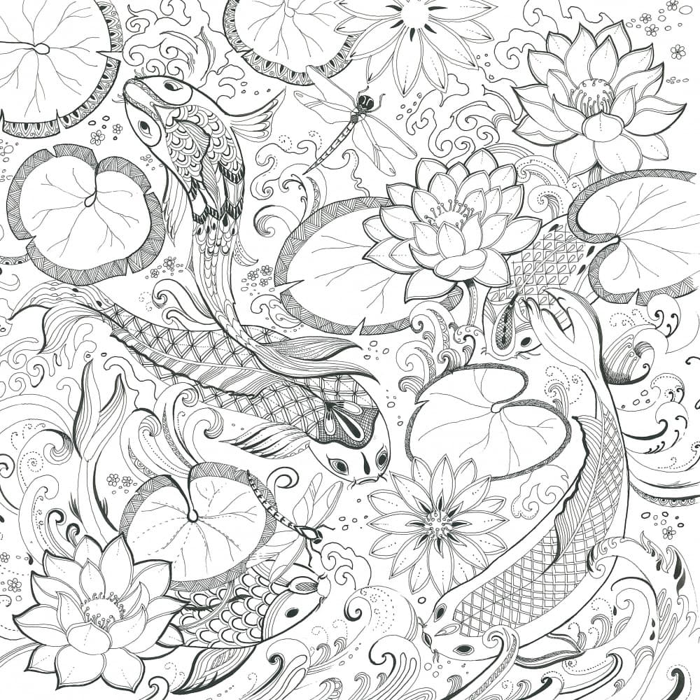Koi and Lotus Harmony by Isabelle Brent — canvas wall art