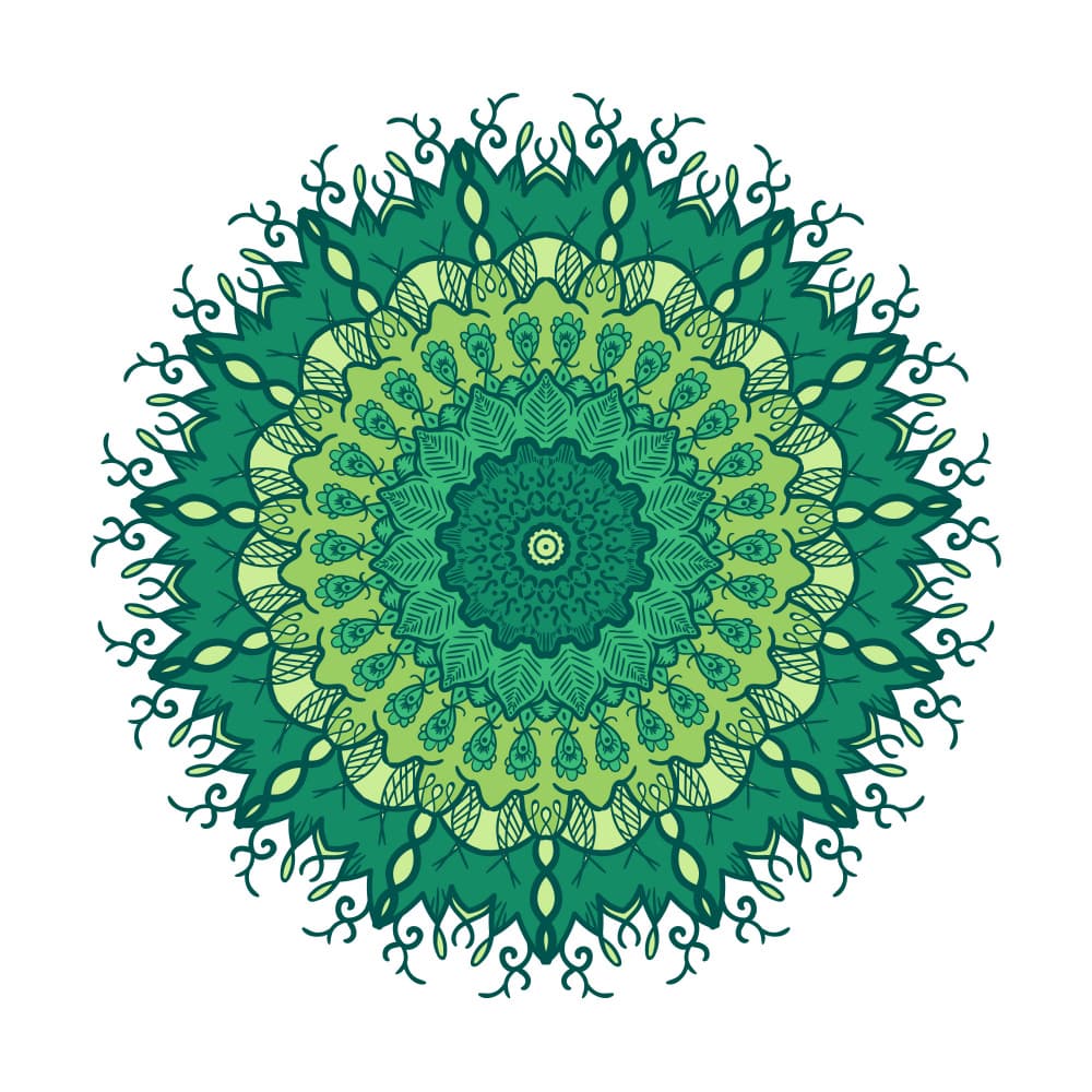 Green Mandala Bloom by Marika Barsrsind β canvas wall art