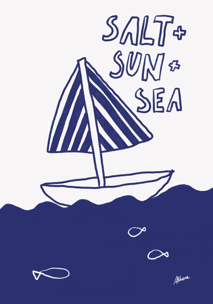 Salt + Sun + Sea by Athene Fritsch — canvas wall art