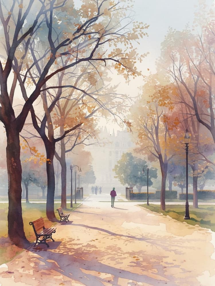 Autumn Park Path by Ohkimiko — canvas wall art