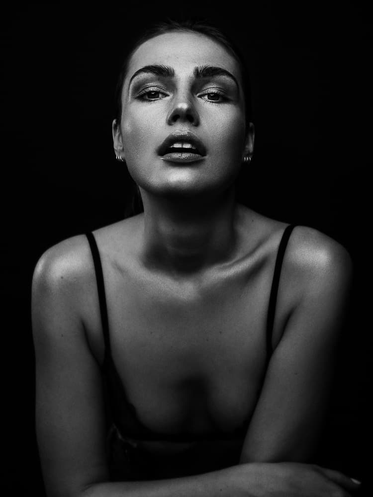 Intense Female Gaze by Martin Krystynek MQEP — canvas wall art