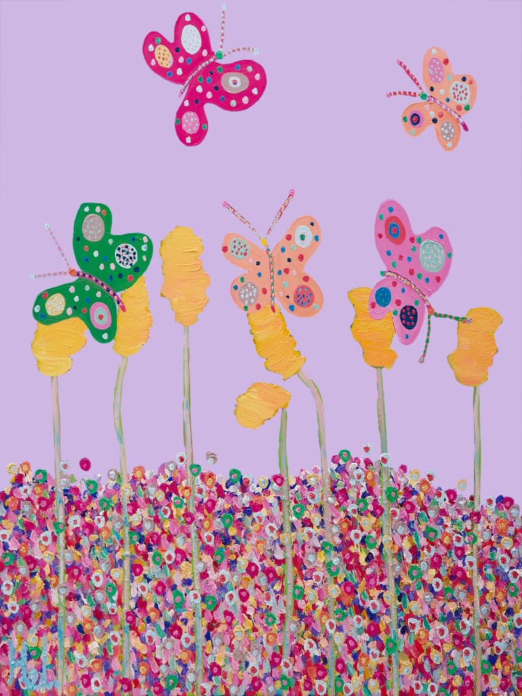 Whimsical Butterfly Blooms by Helen Joynson — canvas wall art